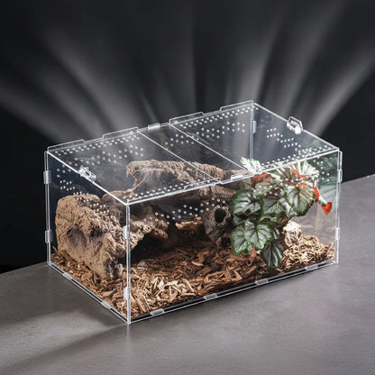 Terrarium Acrylique Transparent pour Reptiles et Nanos