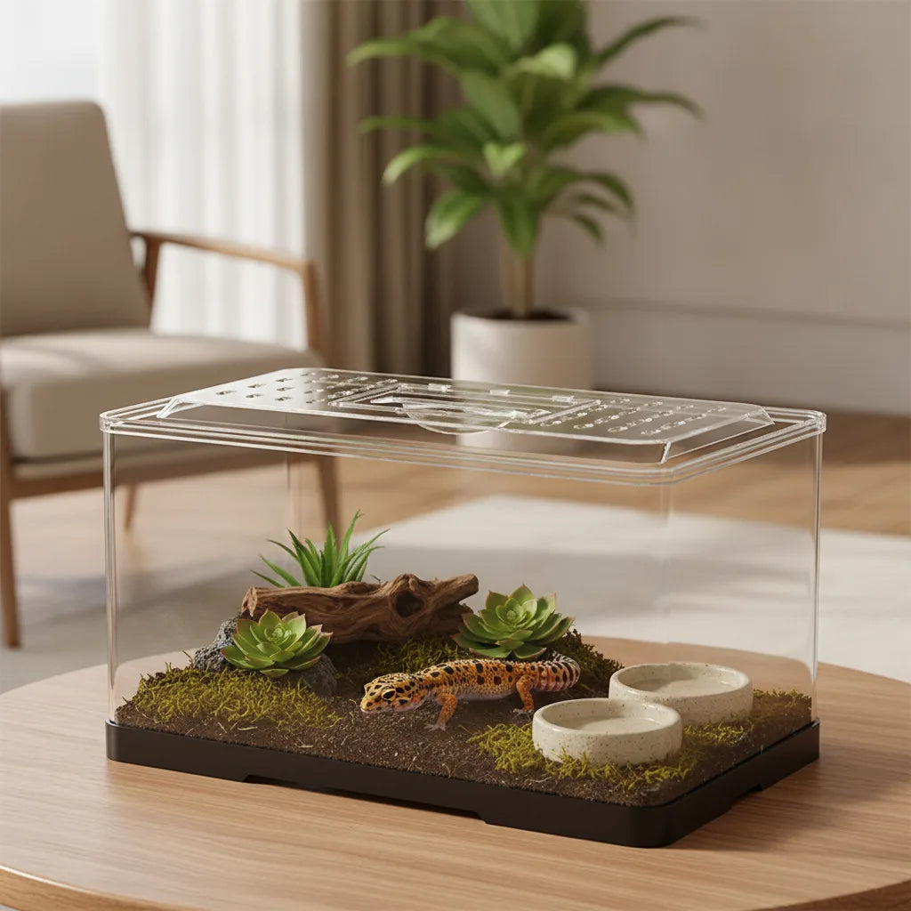 Terrarium Transparent pour Reptiles et Amphibiens