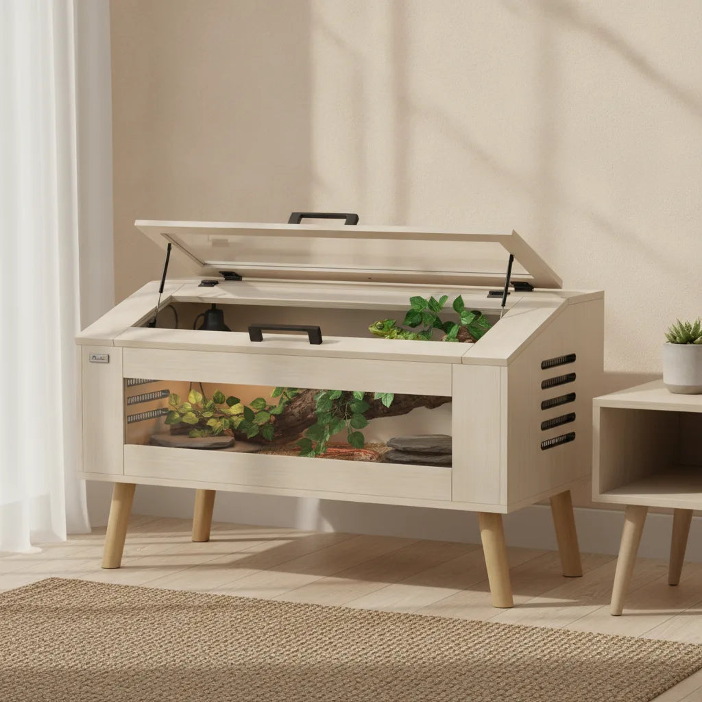 Terrarium Chêne 100x50x60cm pour Reptiles et Rongeurs