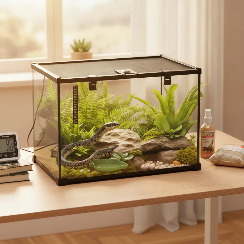 Boîte d'Élevage Reptiles PawHut avec Thermomètre