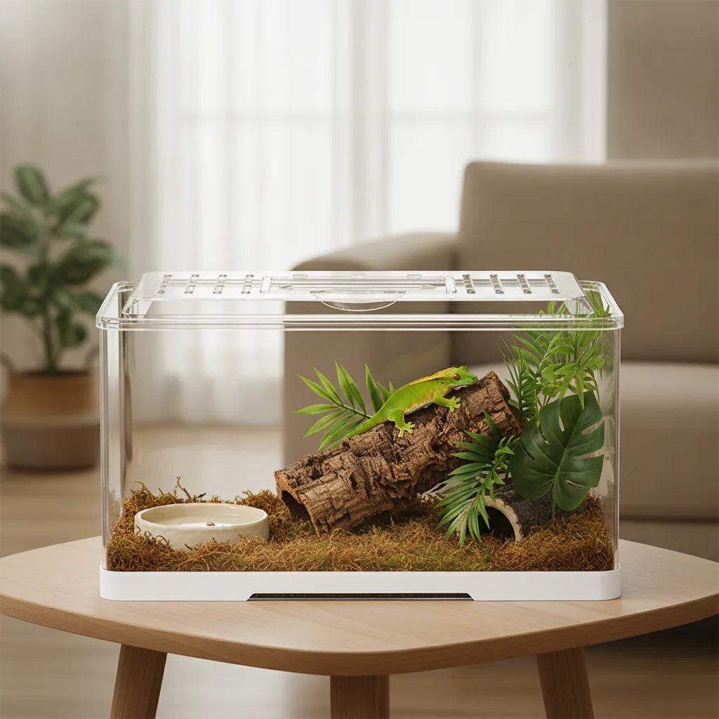 Terrarium Transparent pour Reptiles et Amphibiens