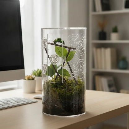 Terrarium Cylindrique Brun Foncé pour Petits Reptiles