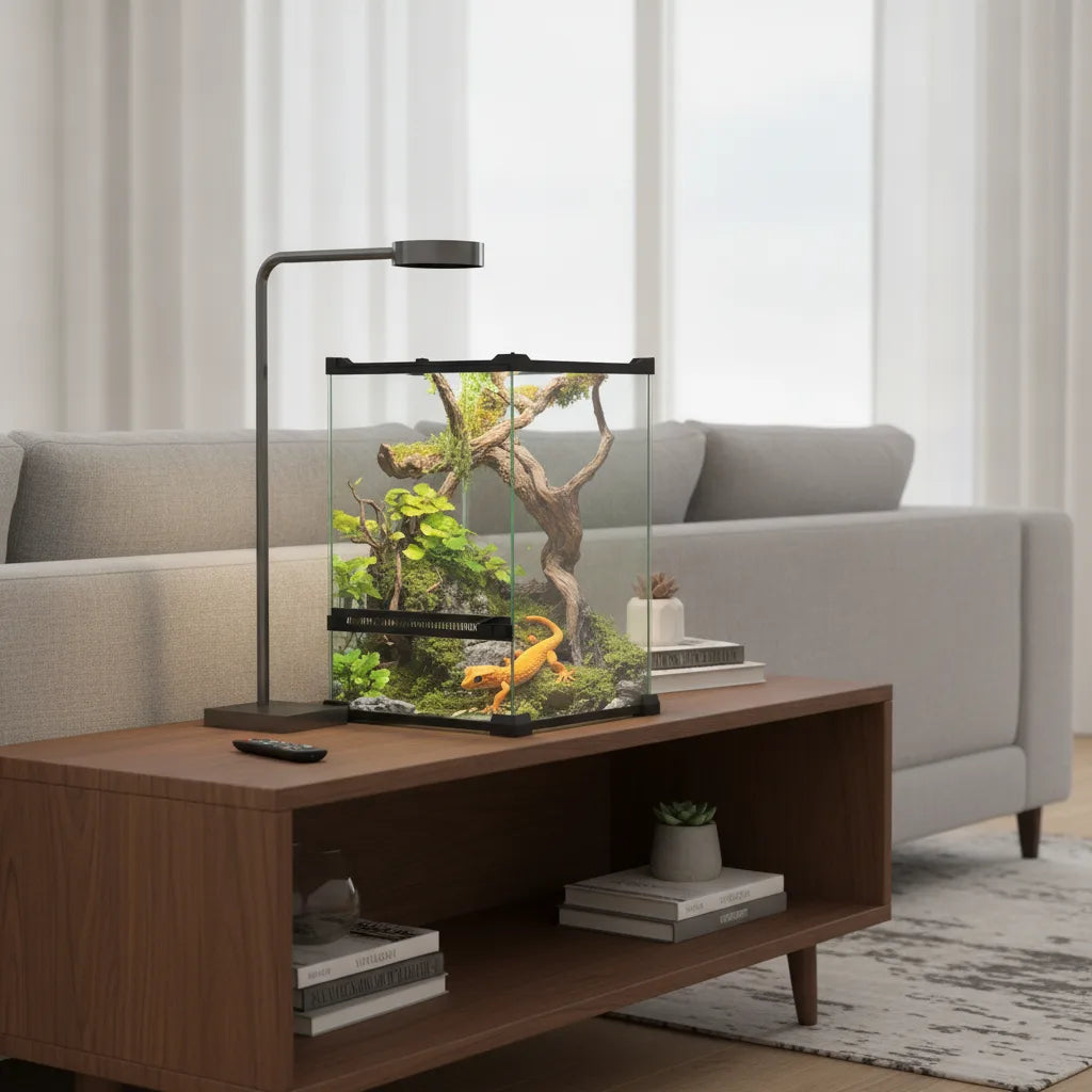 Terrarium Panoramique Verre 360° pour Reptiles