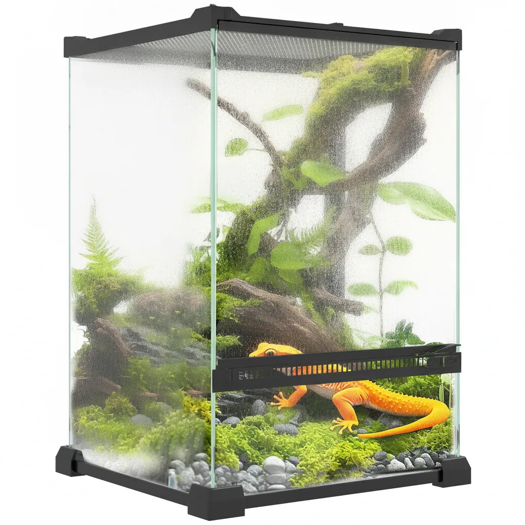 Terrarium Verre Noir 12L PawHut pour Reptiles