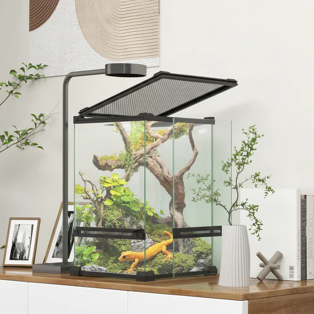 Terrarium Panoramique Verre 360° pour Reptiles