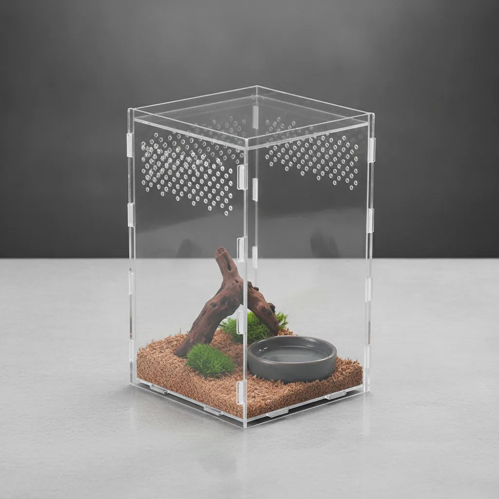 Terrarium Acrylique Transparent pour Reptiles et Nanos