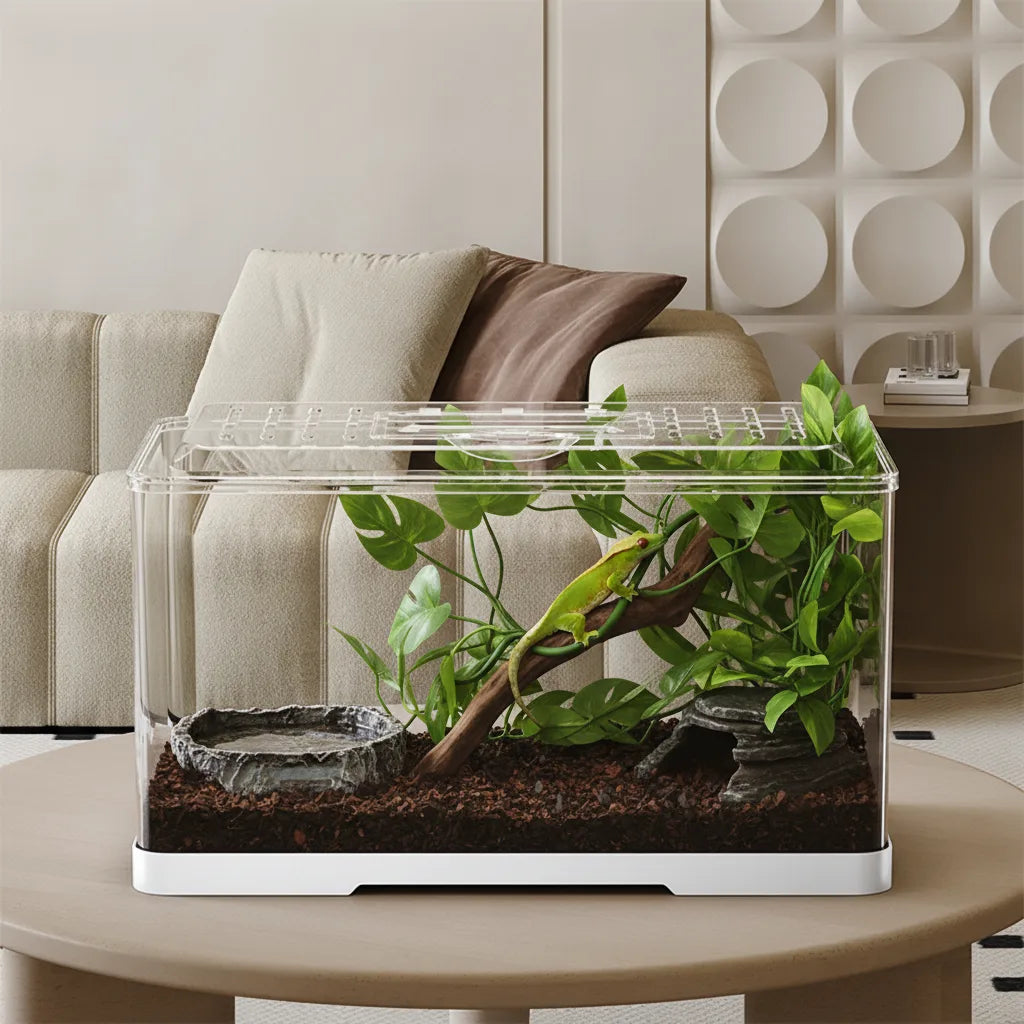 Terrarium Transparent pour Reptiles et Amphibiens