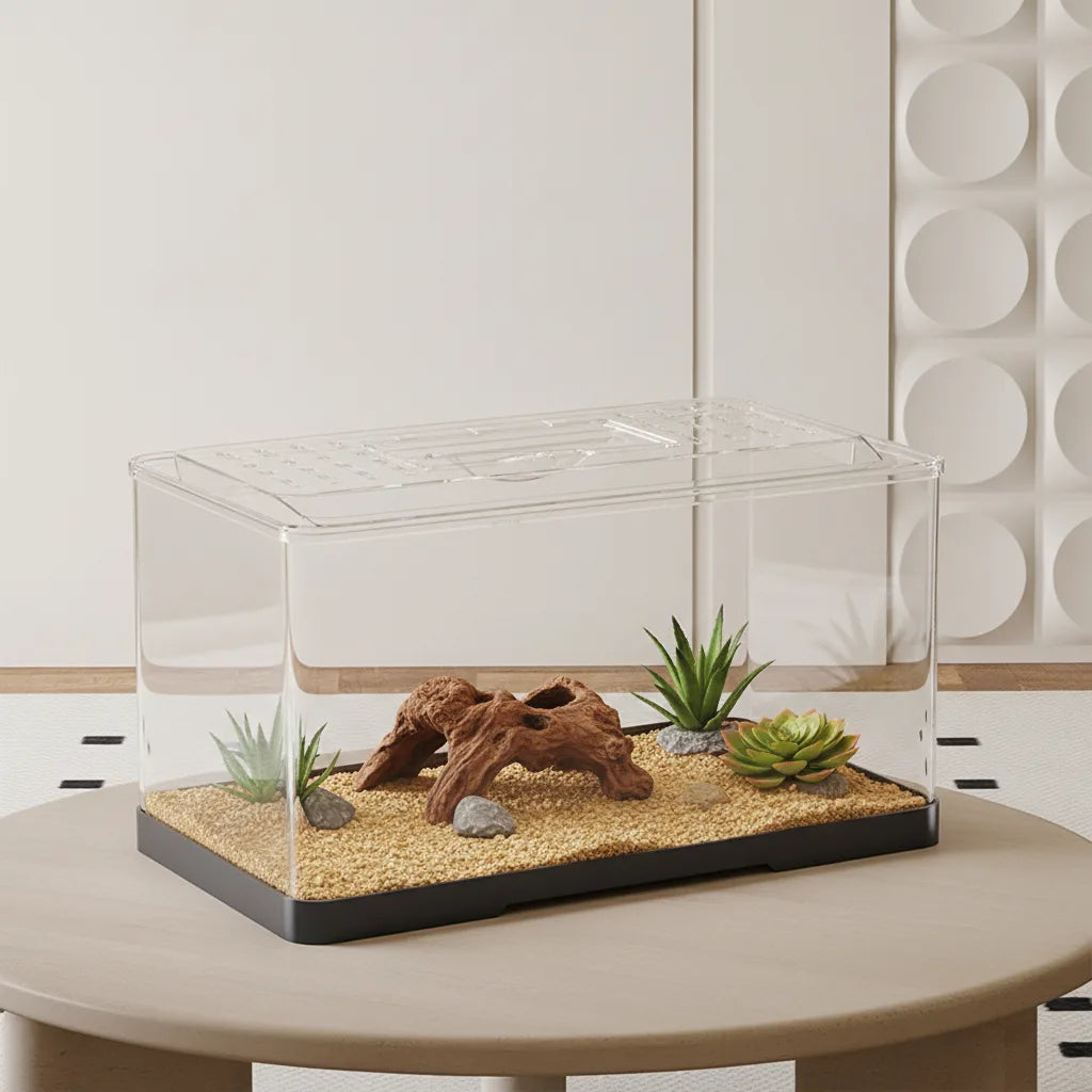 Terrarium Transparent pour Reptiles et Amphibiens